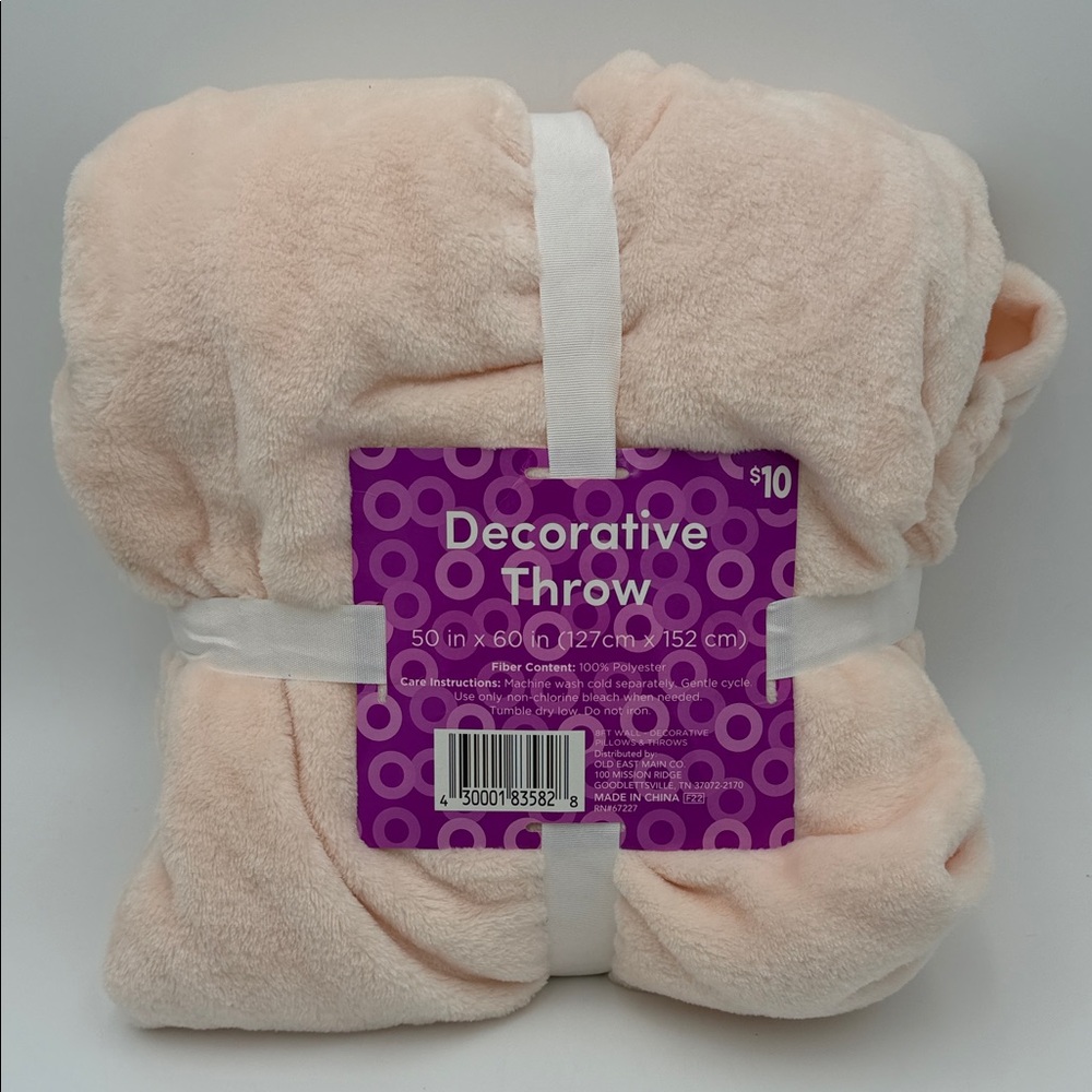 Soft Cream Decorative Throw Blanket 50” c 60”